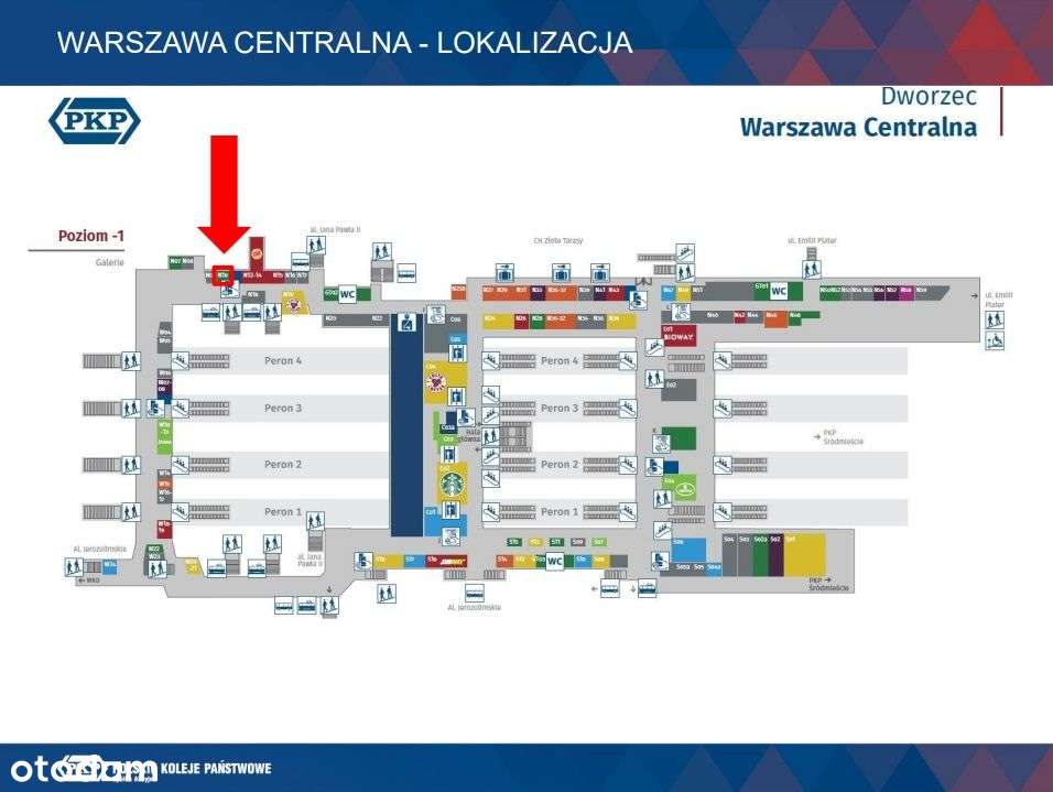 Lokal nr N10 położony jest na poziomie -1 dworca Warszawa Centralna - Pełny obrazek: 3/3