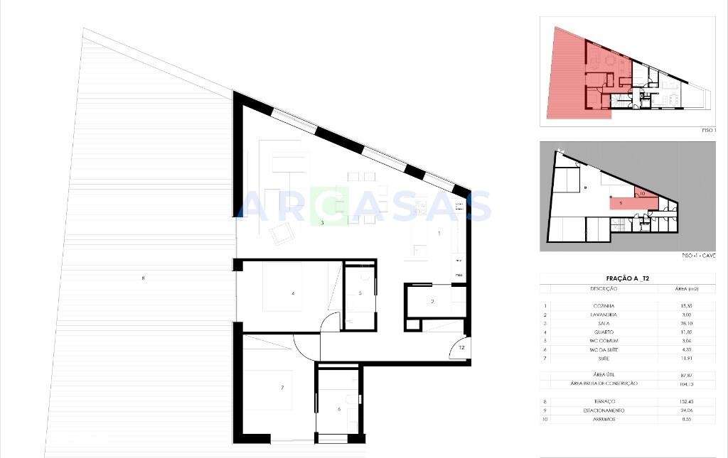 Apartamento T2 com terraço e lugar de garagem em São Cosme, Gondomar-18