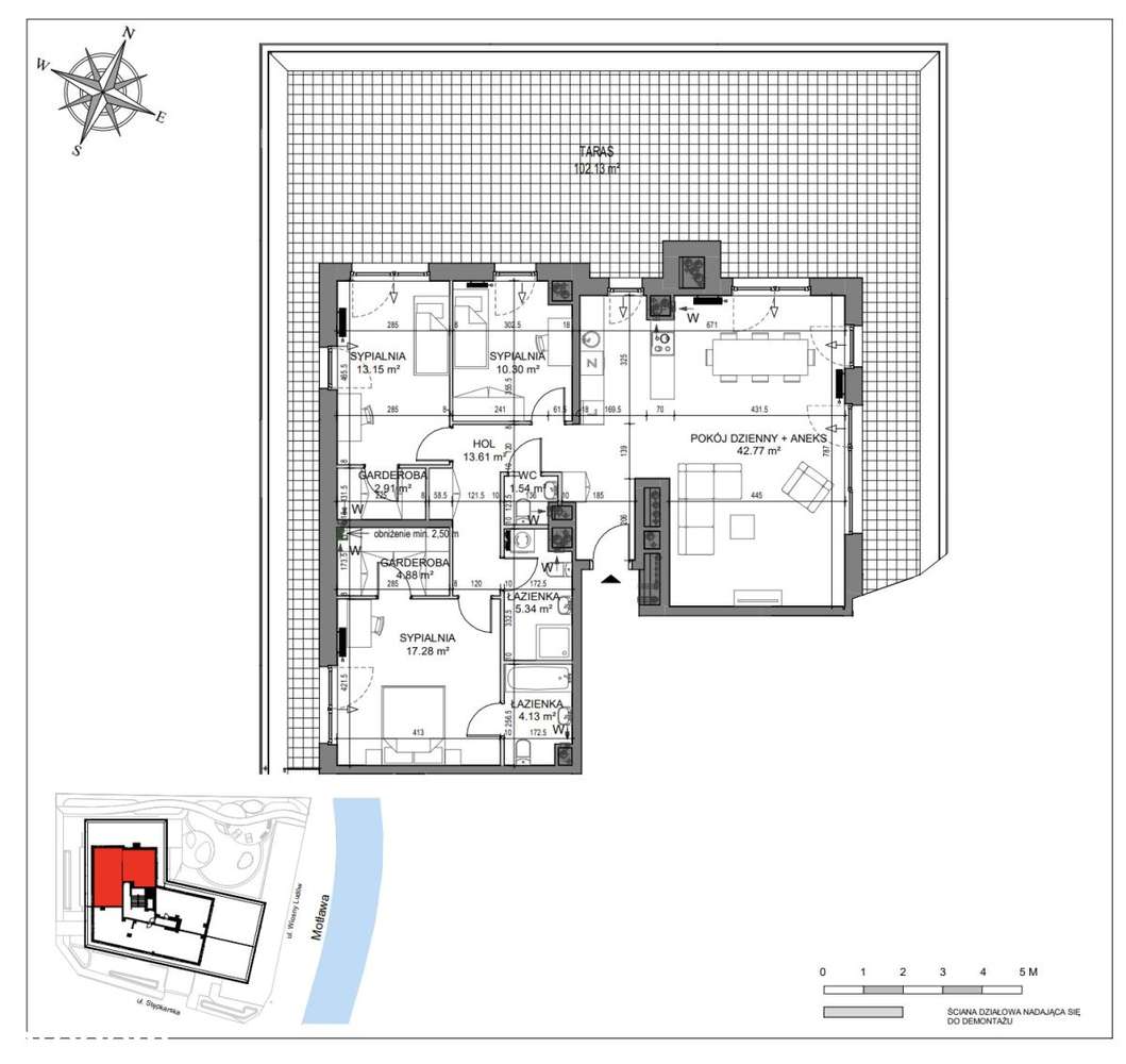 Apartament z frontowym widokiem na Motławę - Pełny obrazek: 5/5