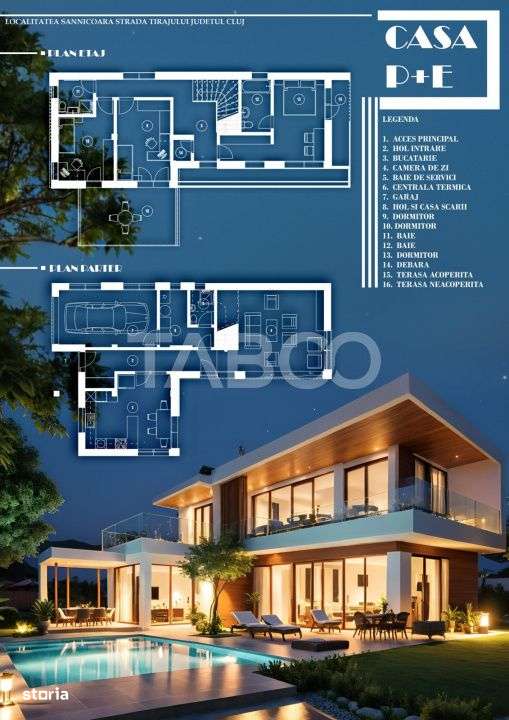 Vila de lux cu piscina 5 camere de vanzare zona Aeroportului Someseni - Imagine principală: 5/6