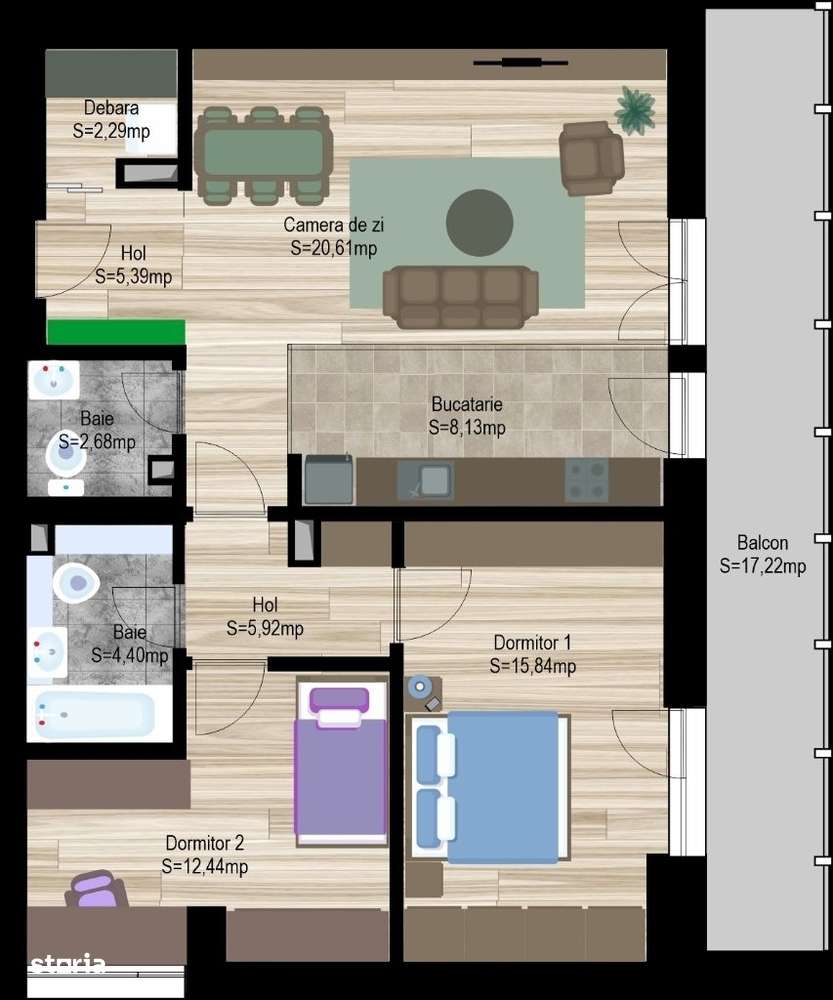 Apartament cu 3 camere și vedere spectaculoasă către LAC - Imagine principală: 2/8