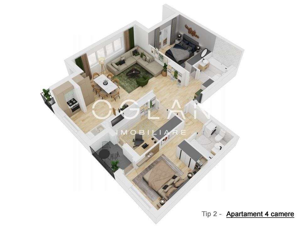 Apartament 4 camere 91 mp utili, 3 balcoane , Str. Doamna Stanca - Imagine principală: 3/9