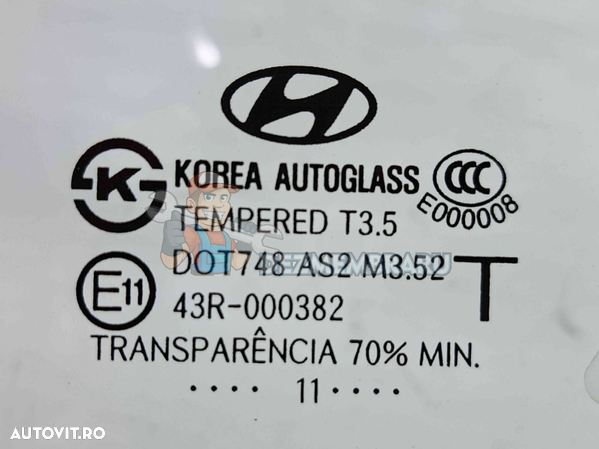 Geam usa dreapta fata Hyundai Santa Fe 2 (CM) [Fabr 2005-2012] OEM - 2