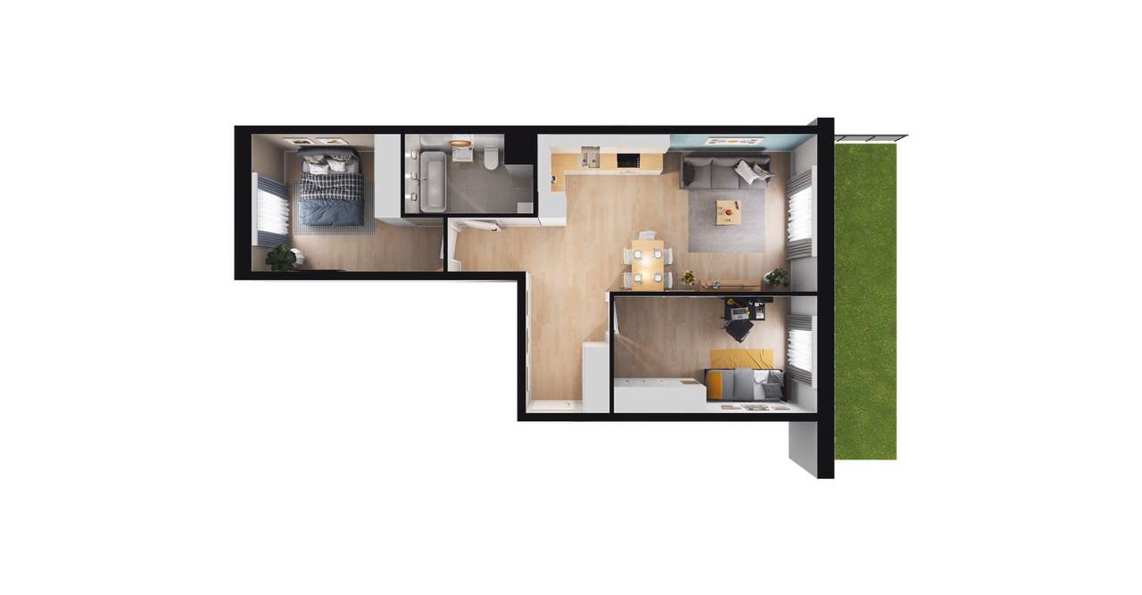 3-pokojowe mieszkanie 61m2 Bez Prowizji - Pełny obrazek: 2/6