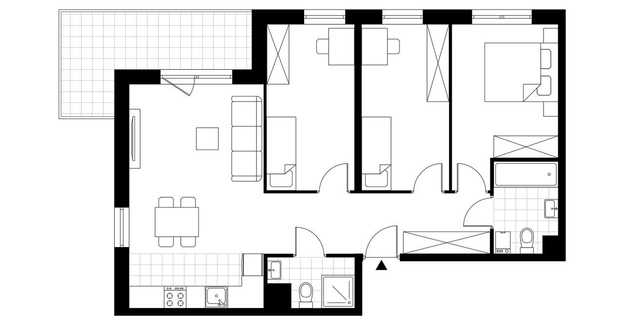 4-pokojowe mieszkanie 73m2 + balkon - Pełny obrazek: 3/8