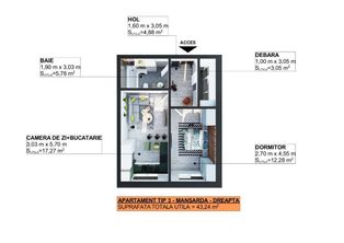 Apartament 2 camere in Apahida