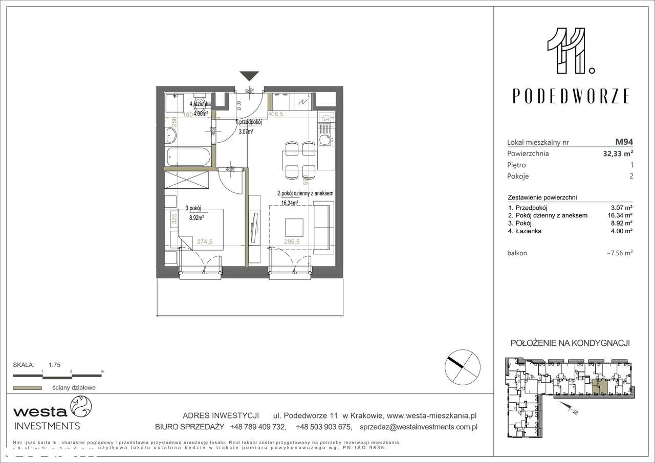 2-pokojowe mieszkanie 32m2 + balkon Bez Prowizji - Pełny obrazek: 2/5