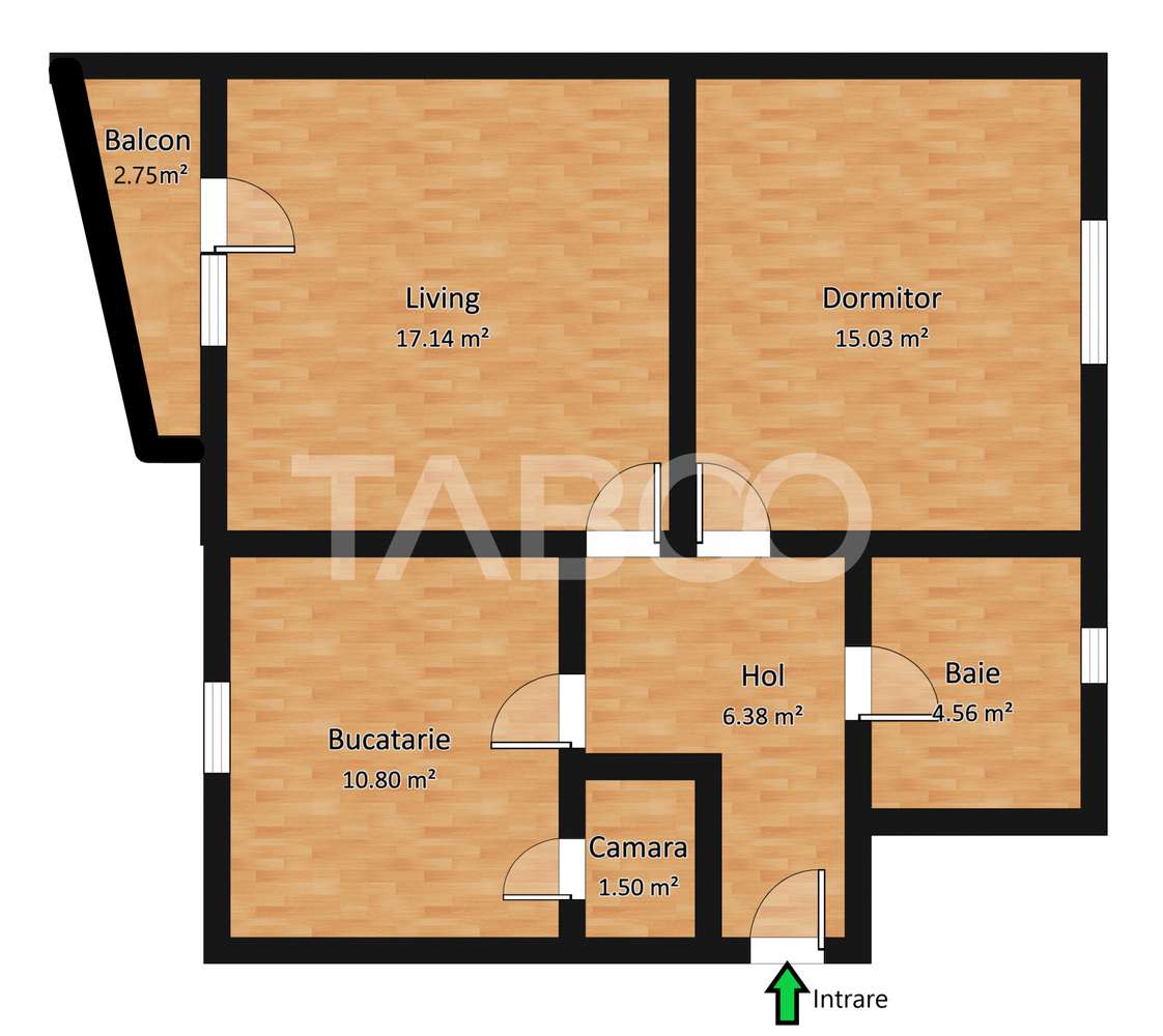 Apartament cu 2 camere decomandate 58 mp utili zona Alma din Turnisor-2