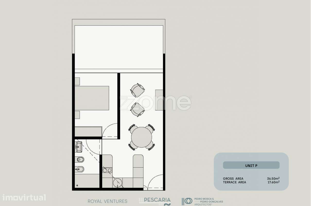 Apartamento T1 novo com terraço, Vila Nova de Gaia (Fração P) - Grande imagem: 3/17