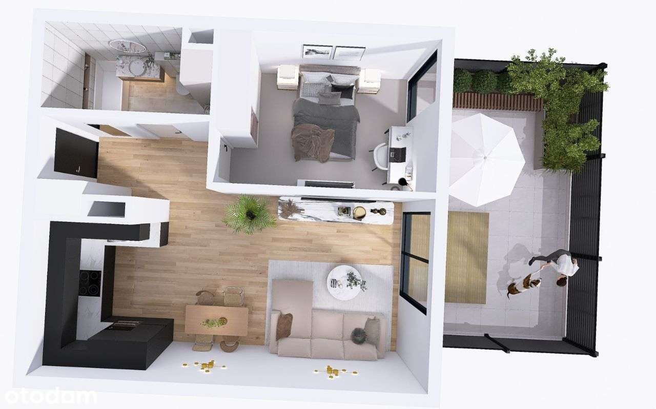 Mieszkanie A15 - duże dwa pokoje + balkon - Pełny obrazek: 3/8