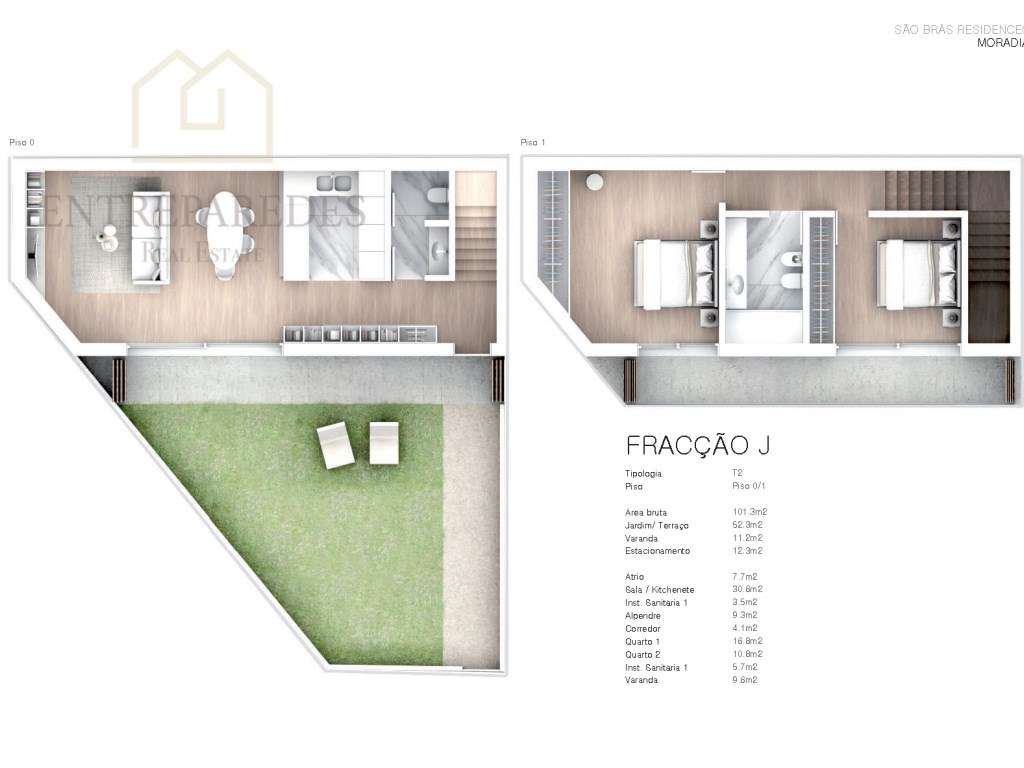 Comprar moradia T2 duplex com lugar de garagem, jardim 50m2 e varan...-8