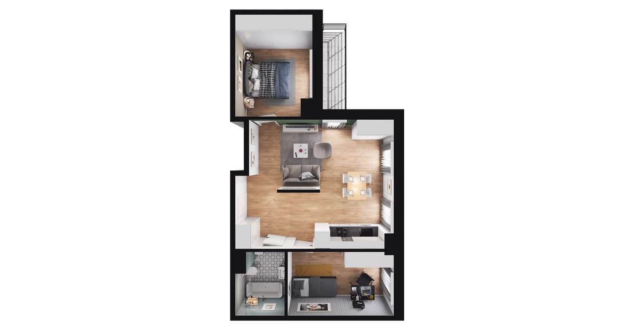 3-pokojowe mieszkanie 55m2 + balkon Bez Prowizji - Pełny obrazek: 2/8