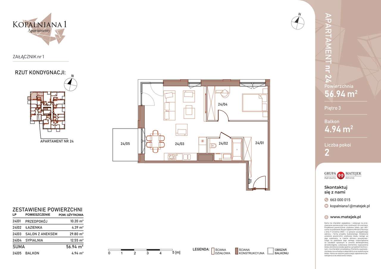 Kopalniana 1 | apartament 2-pok. | 24 - Pełny obrazek: 2/7
