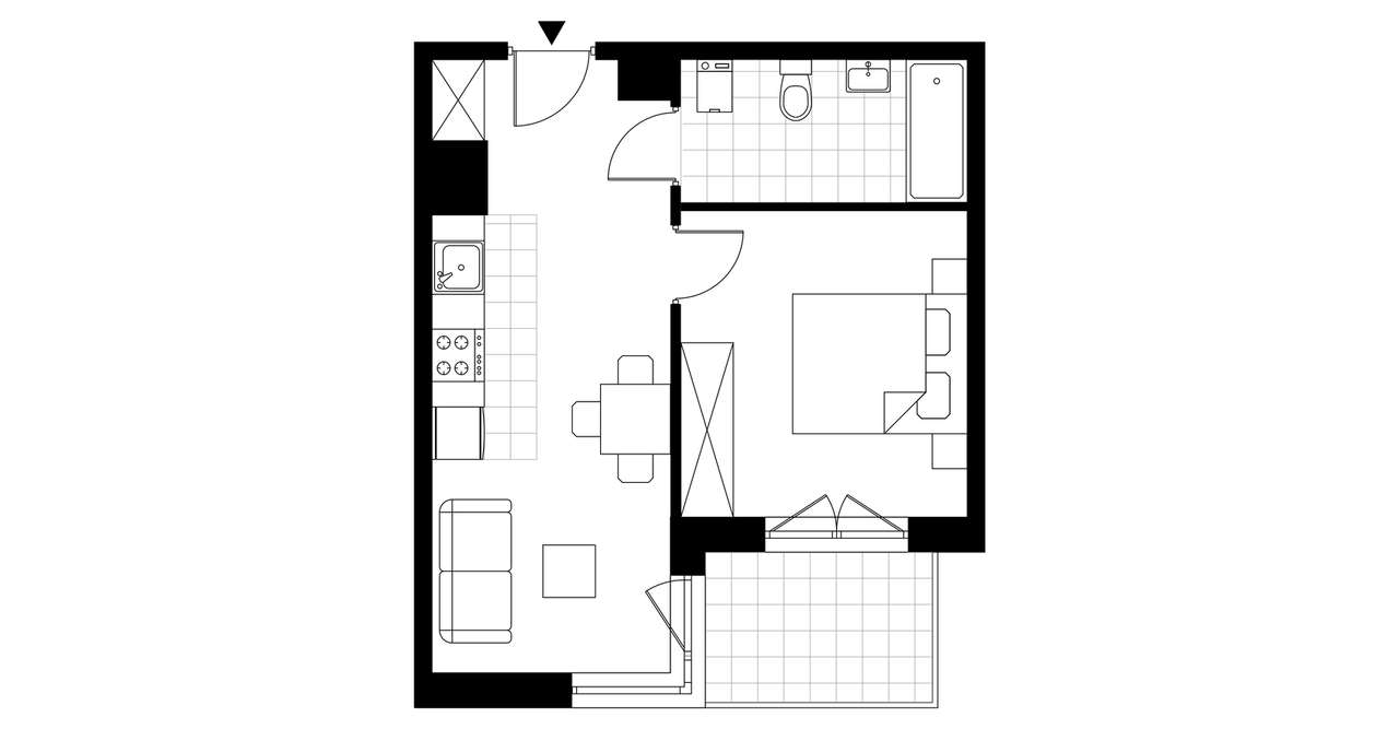 2-pokojowe mieszkanie 35m2 + balkon Bezpośrednio - Pełny obrazek: 4/9