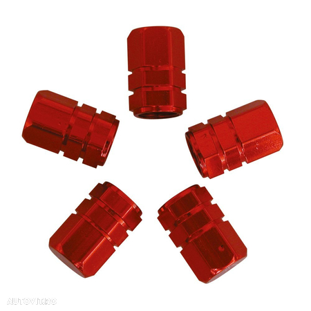 Set capacele auto Carpoint pentru ventil hexagon rosu, 5 buc. - 1