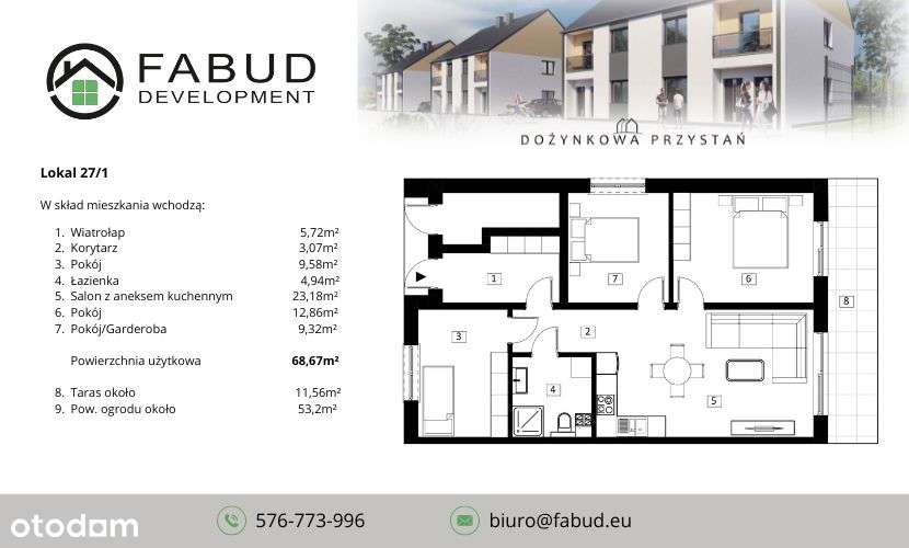Nowe Apartamenty z ogrodami Jędrzychów Dożynkowa-12