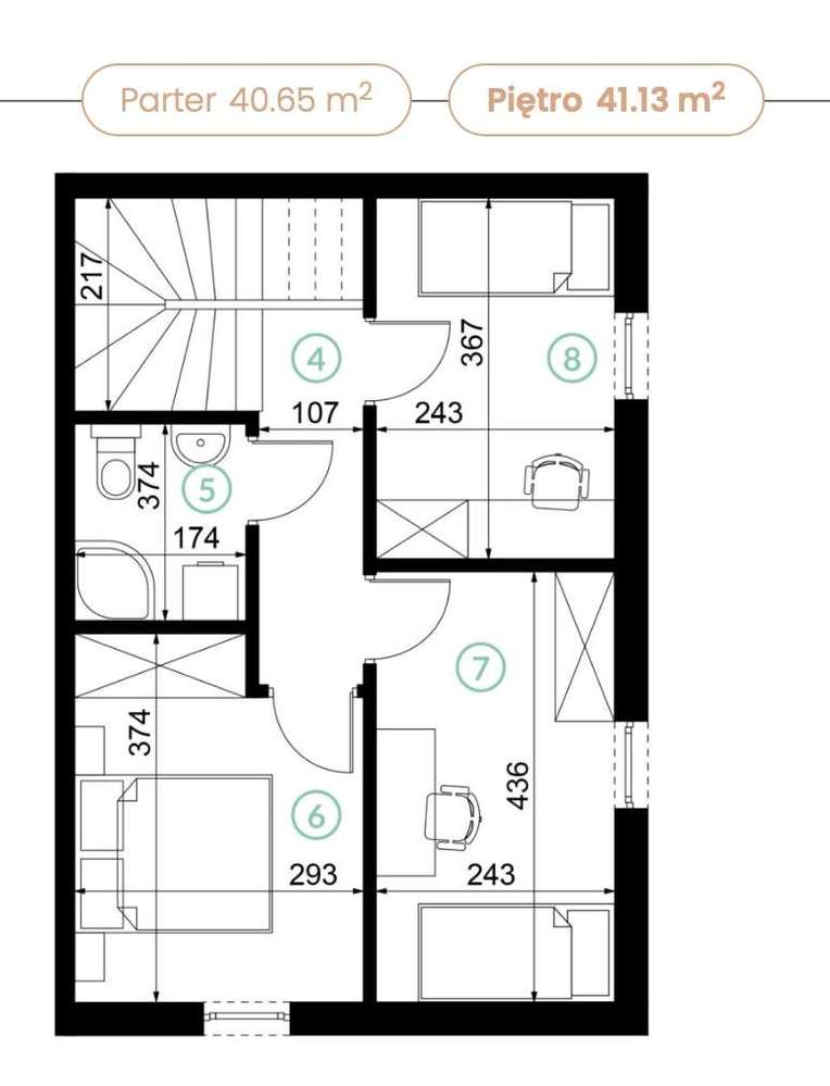 Segment 81 m2 + strych 40 m2 + ogródek 70 m2, Wileńska 1, Legionowo - Pełny obrazek: 5/7