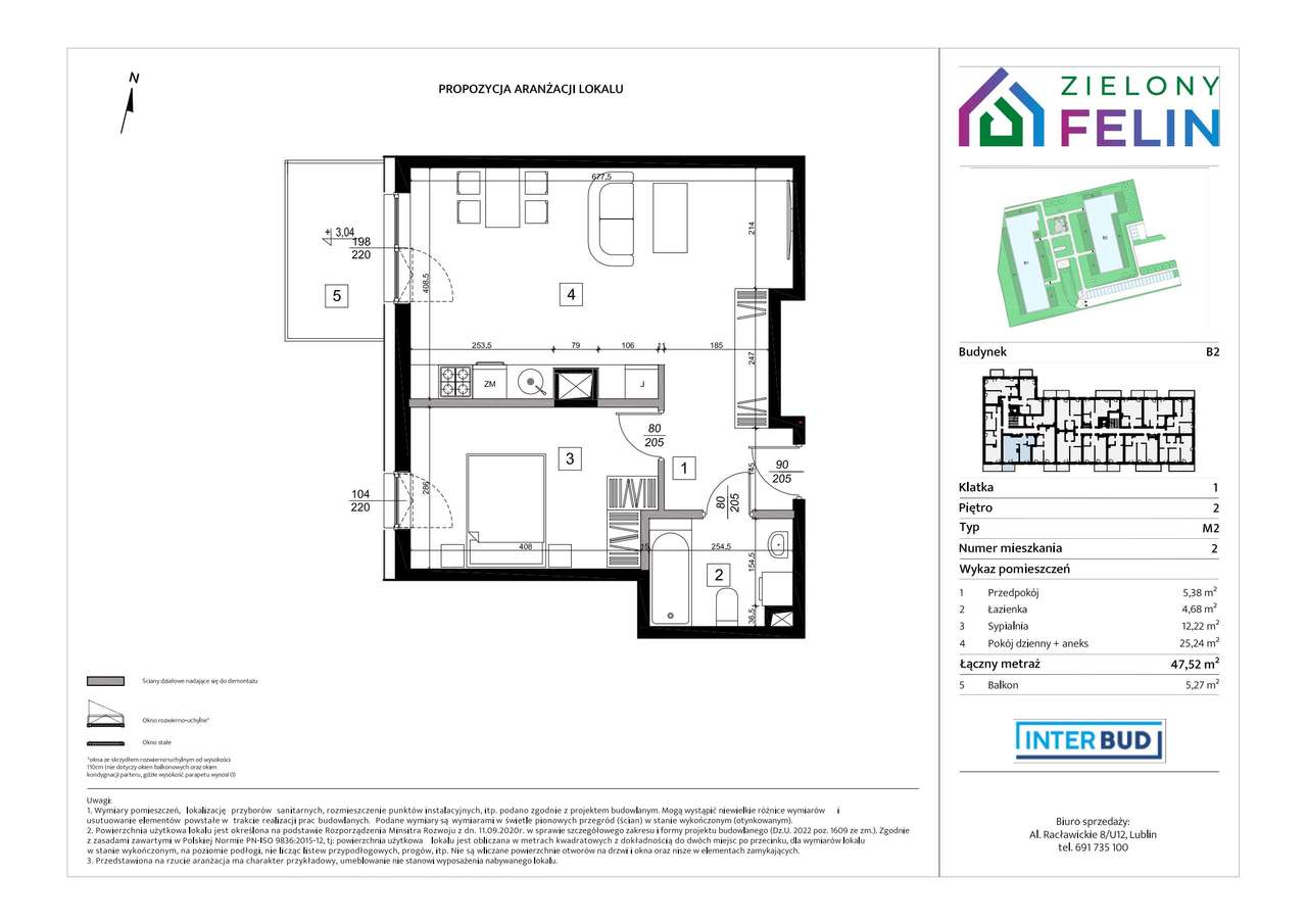 2-pokojowe mieszkanie 47m2 + balkon Bezpośrednio - Pełny obrazek: 2/9