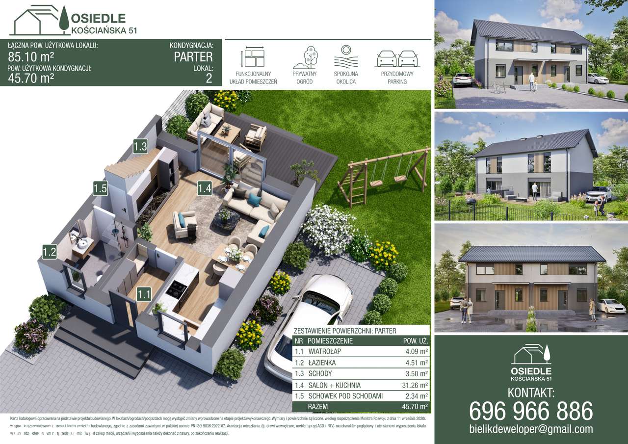 Domy w zabudowie bliźniaczej - Nowy Lubosz - Pełny obrazek: 4/9