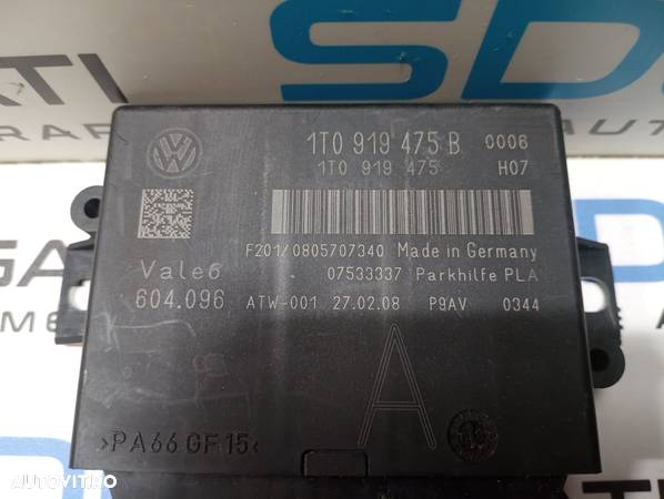 Unitate Modul Calculator Senzori Parcare PDC Parktronic Volkswagen Tiguan 5N 2007 - 2015 Cod 1T0919475B [M4379] - 2