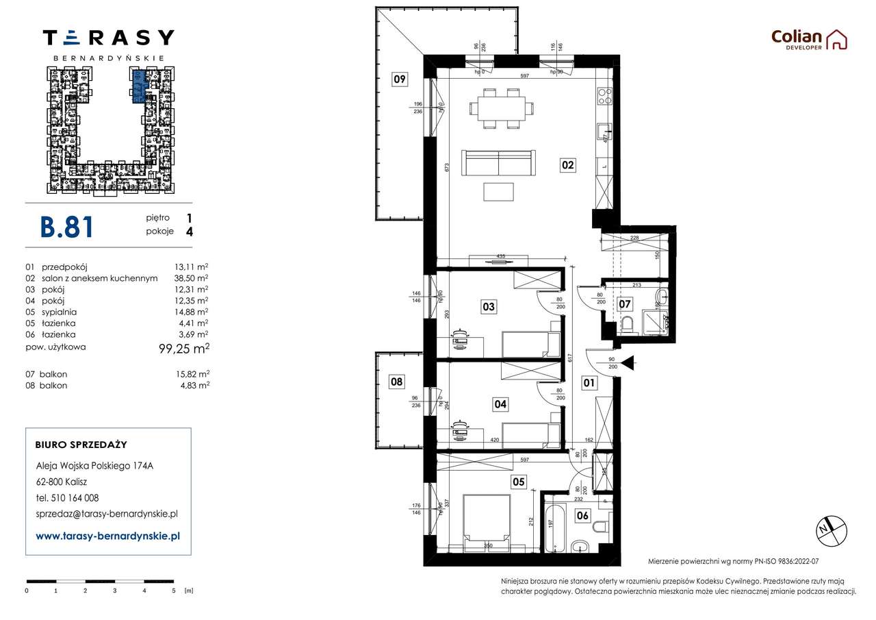 4-pokojowe mieszkanie 99m2 + 2 balkony - Pełny obrazek: 2/7