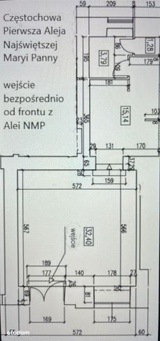 Częstochowa Aleja NMP parter front wejście z ulicy