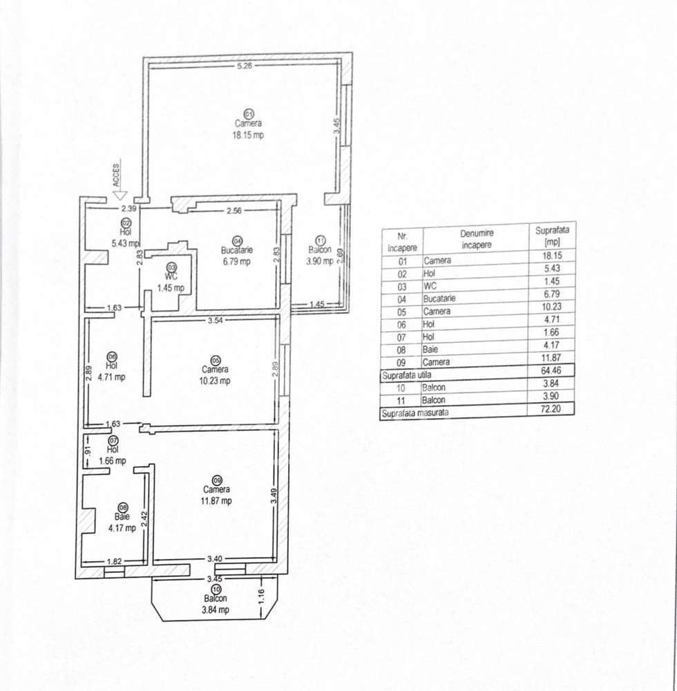 Apartament cu 3 camere, 2 bai, 2 balcoane, decomandat, zona Freidorf - Imagine principală: 2/10