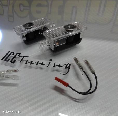 Luz de cortesia para portas Projetor Led com logo VW Scirocco, Beetle, Pheaton, Touareg, Jetta V, Bora, Tiguan, Fox, Eos, Golf 4, Golf 5, Golf 6, fox, eos, Passat 3B, Passat 3BG, Passat 3C, Passat CC. - 5