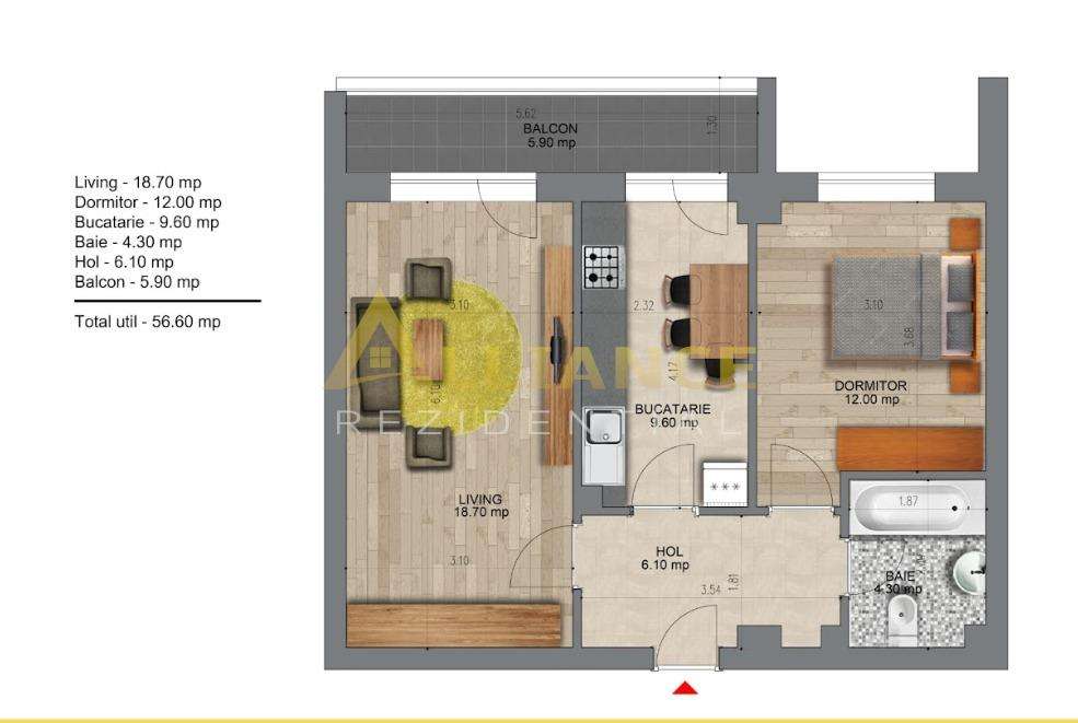 2 camere metrou Berceni-7