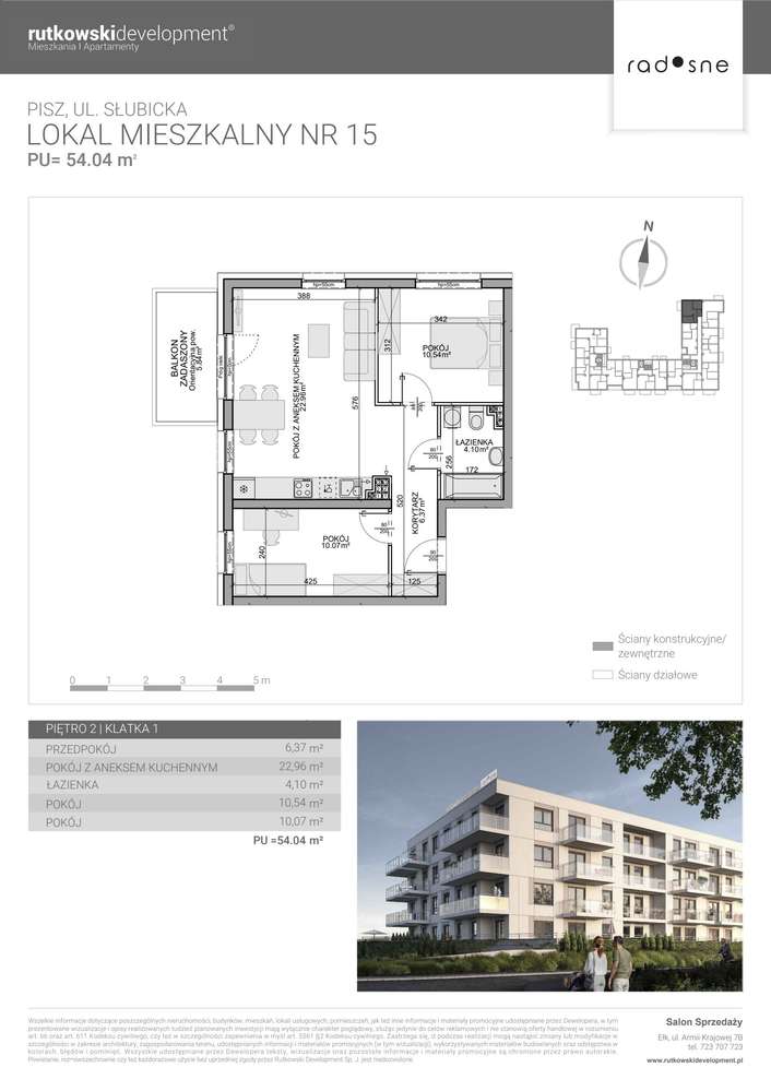 3-pokojowe mieszkanie 53m2 + balkon Bez Prowizji - Pełny obrazek: 2/7