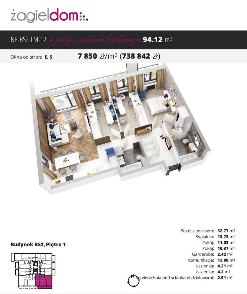 Niwa Park etap II | nowe mieszkanie BS2 12 - Pełny obrazek: 2/8