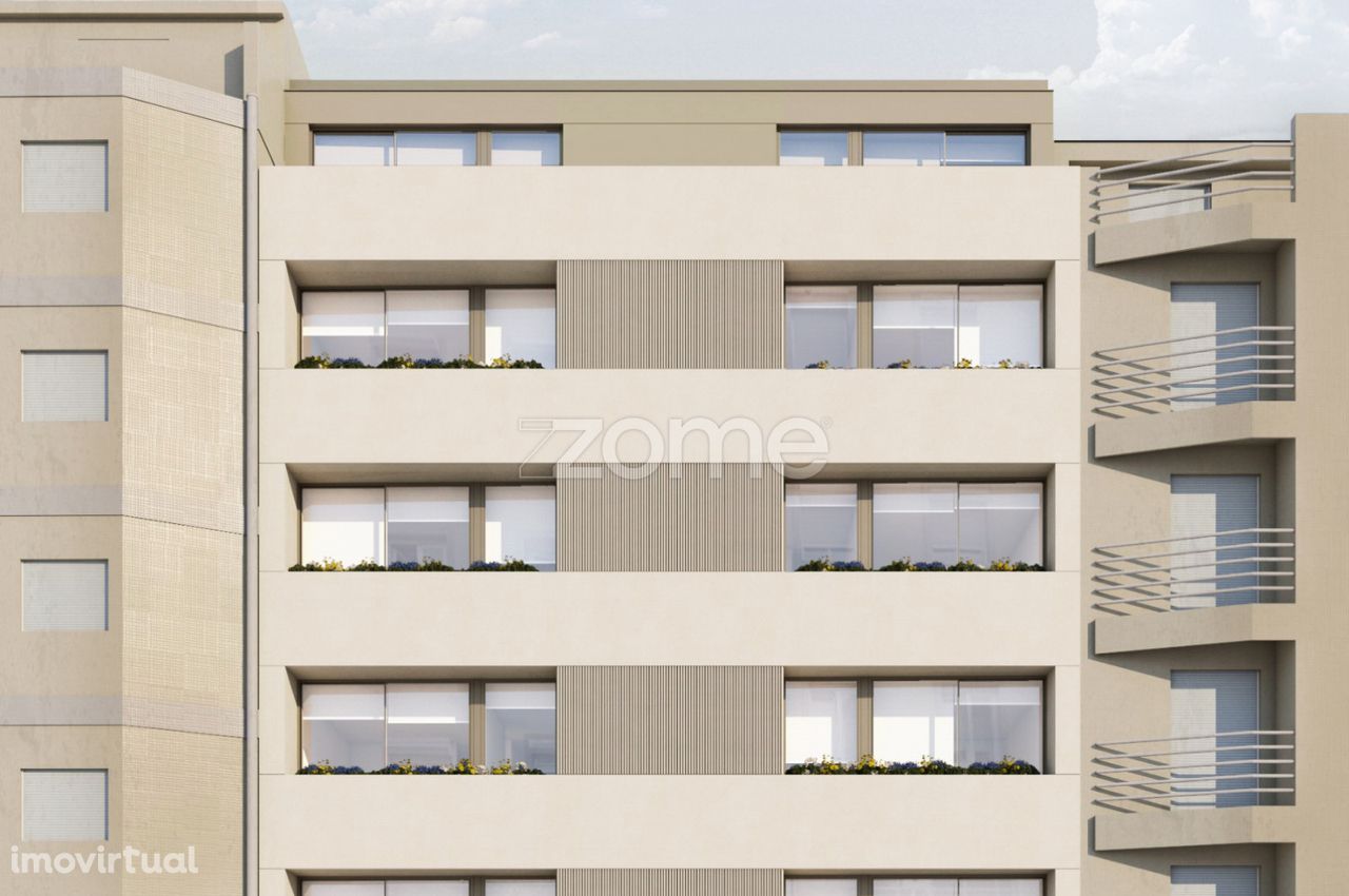 Apartamento novo T2 com 83m2 e uma varanda de 7m2, Porto.