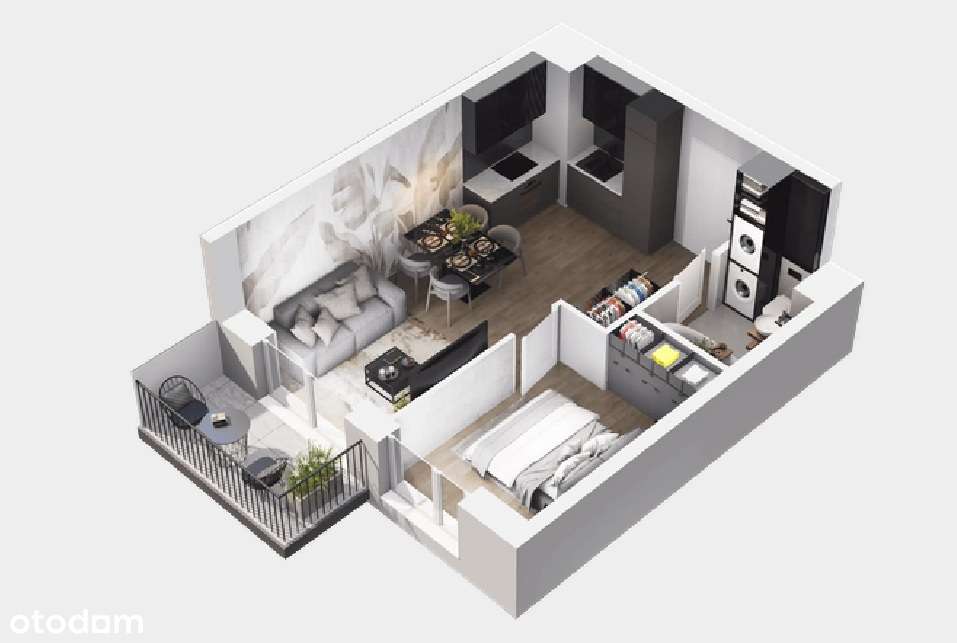 Nowoczesne 2-pokojowe mieszkanie z balkonem w Krakowie-0