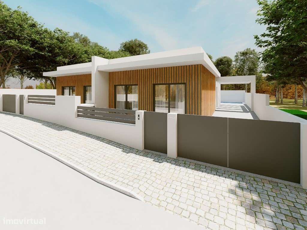 Moradia Geminada Térrea T 2, com piscina e pérgula, excelente local...-5