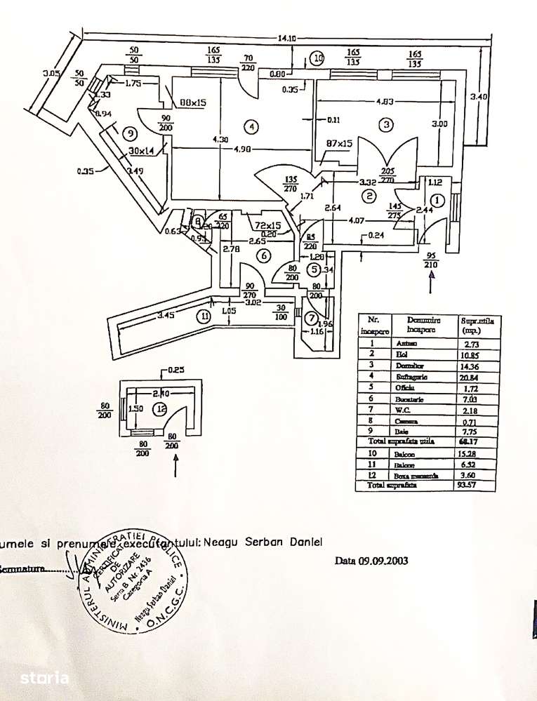 Vanzare 2 cam. DACIA, Piata Gemeni, str. V. Lascar, SU 68mp, ST. 94mp - Imagine principală: 2/20