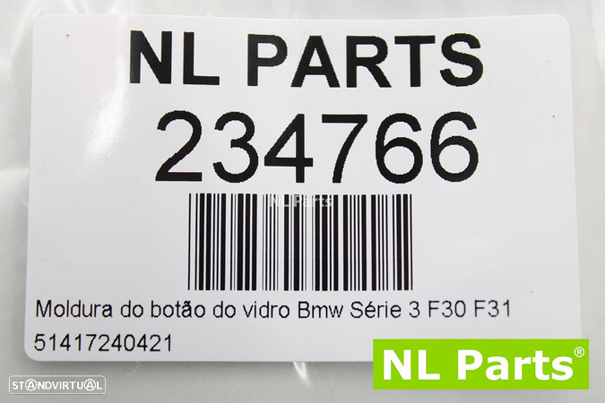 Moldura do botão do vidro Bmw Série 3 F30 F31 51417240421 - 6