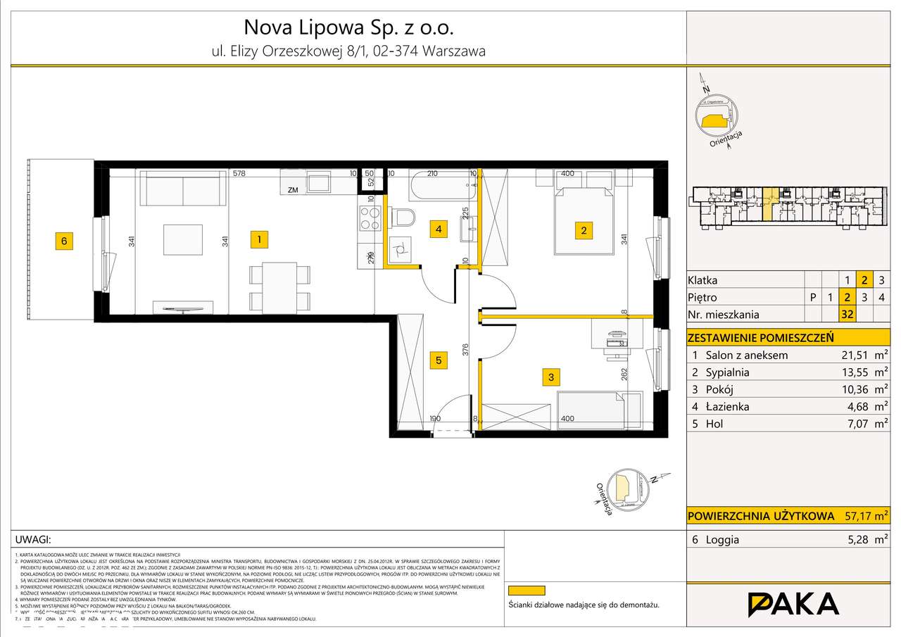 Nova Lipowa | mieszkanie 3-pok. | 32 - Pełny obrazek: 2/7