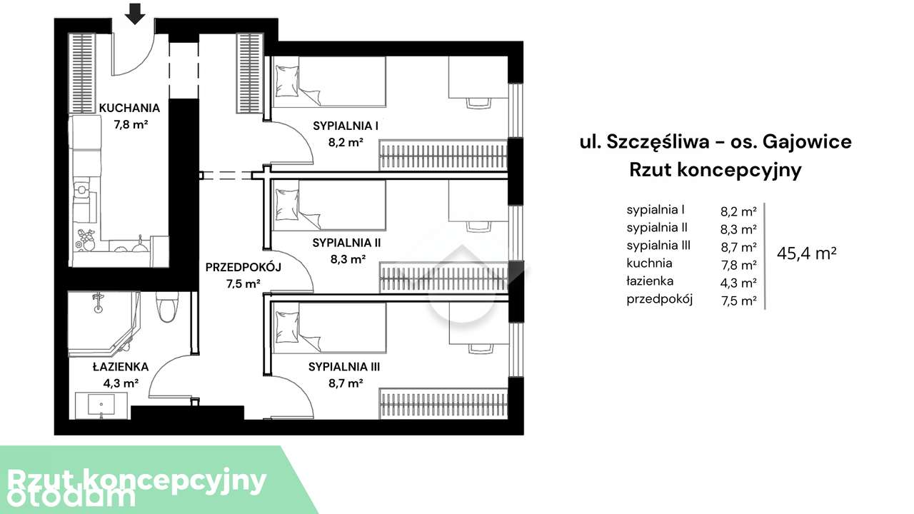Wrocław | Szczęśliwa | Możliwość uzyskania 3 niezależnych pokoi-11
