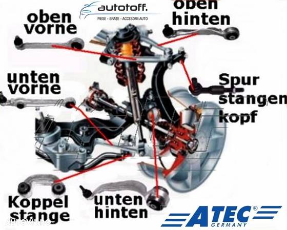 Brate fata Audi A6 C5 4B Passat 3BG Skoda Superb 3U4 HD-Version - ATEC Germania - 1