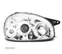 FARÓIS FRONTAIS ANGEL EYES PARA OPEL CORSA B,93-00 FUNDO CROMADO ELEC. - 4