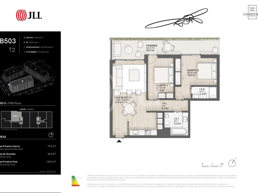 Apartamento T2 com varanda, em Telheiras, Lisboa - Grande imagem: 5/6