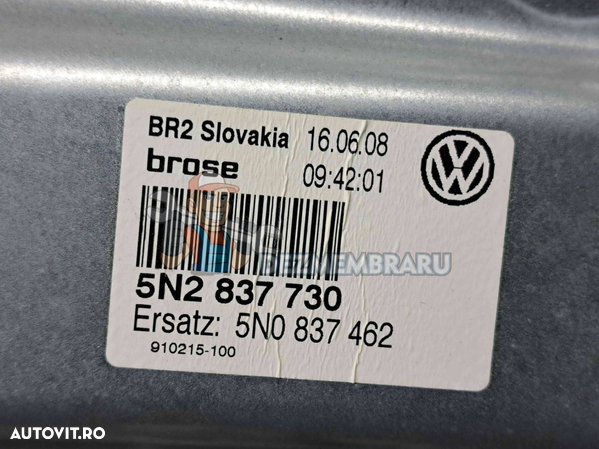 Macara electrica geam dreapta fata Volkswagen Tiguan (5N) [Fabr 2007-2016] 5N2837730 - 2