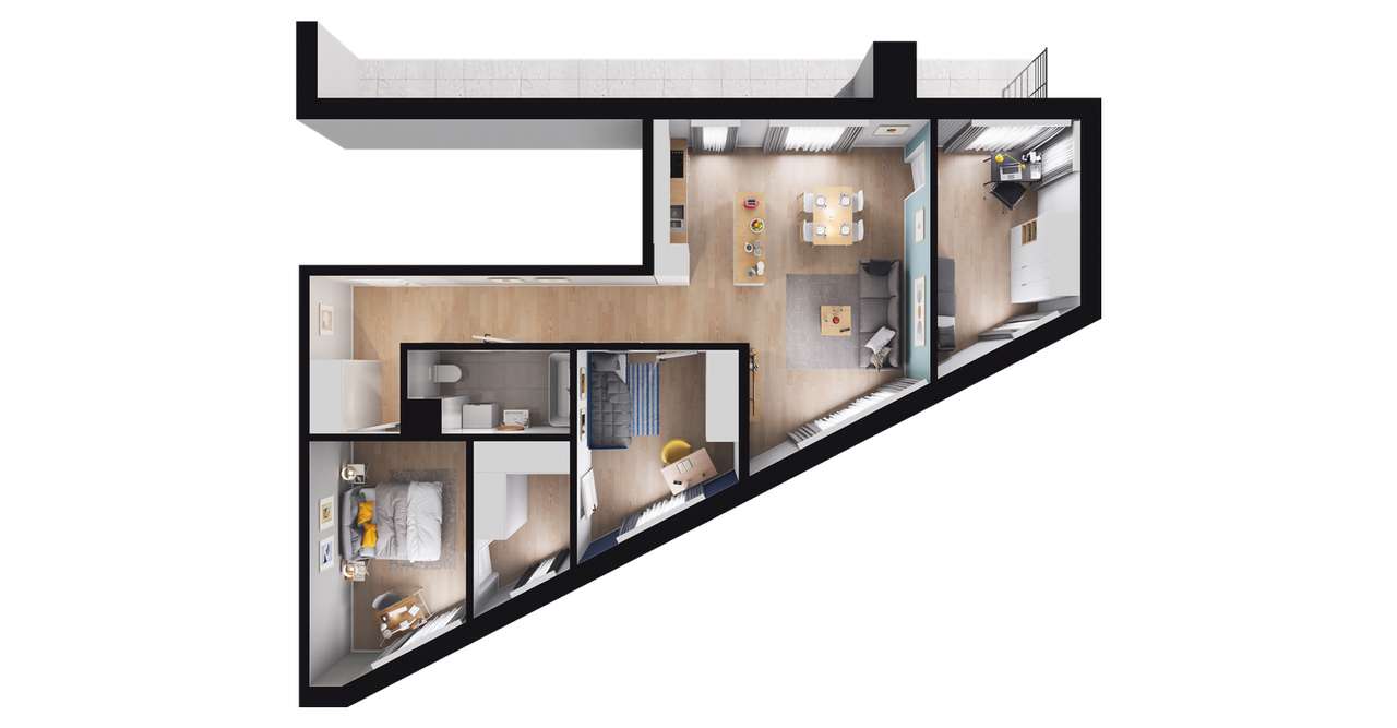 4-pokojowe mieszkanie 78m2 + taras Bez Pośredników - Pełny obrazek: 2/8