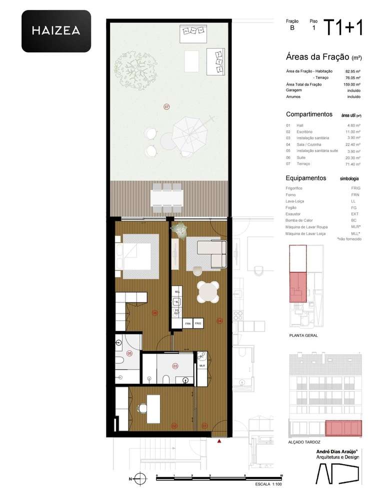 Apartamento T1+1 com terraço Matosinhos Sul-23
