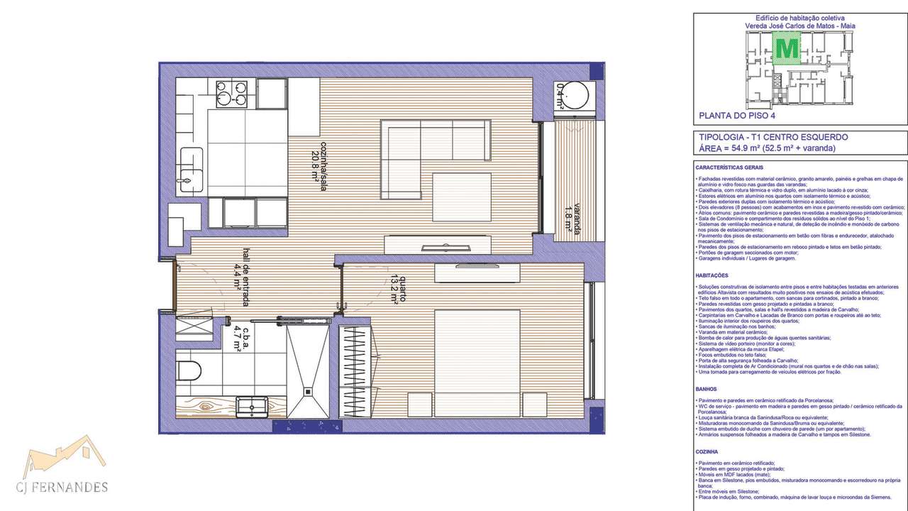 Apartamento T1 com varanda na Maia-13
