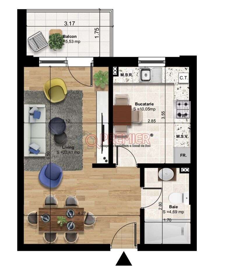 Popesti Leordeni - Splaiul Unirii  vanzare garsoniera - Imagine principală: 2/3