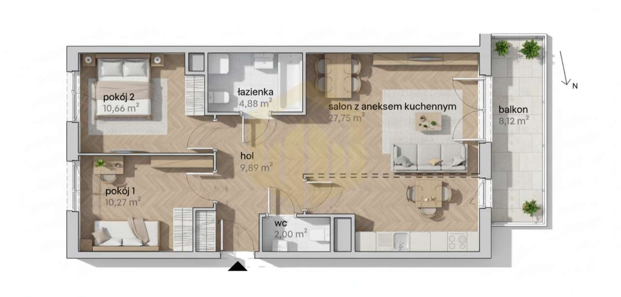 ŚWIETNE Dwustr. M3→Ogromny SALON 28m2→Łaź+WC→Duży Balkon→Wschód-Zachód - Pełny obrazek: 2/5