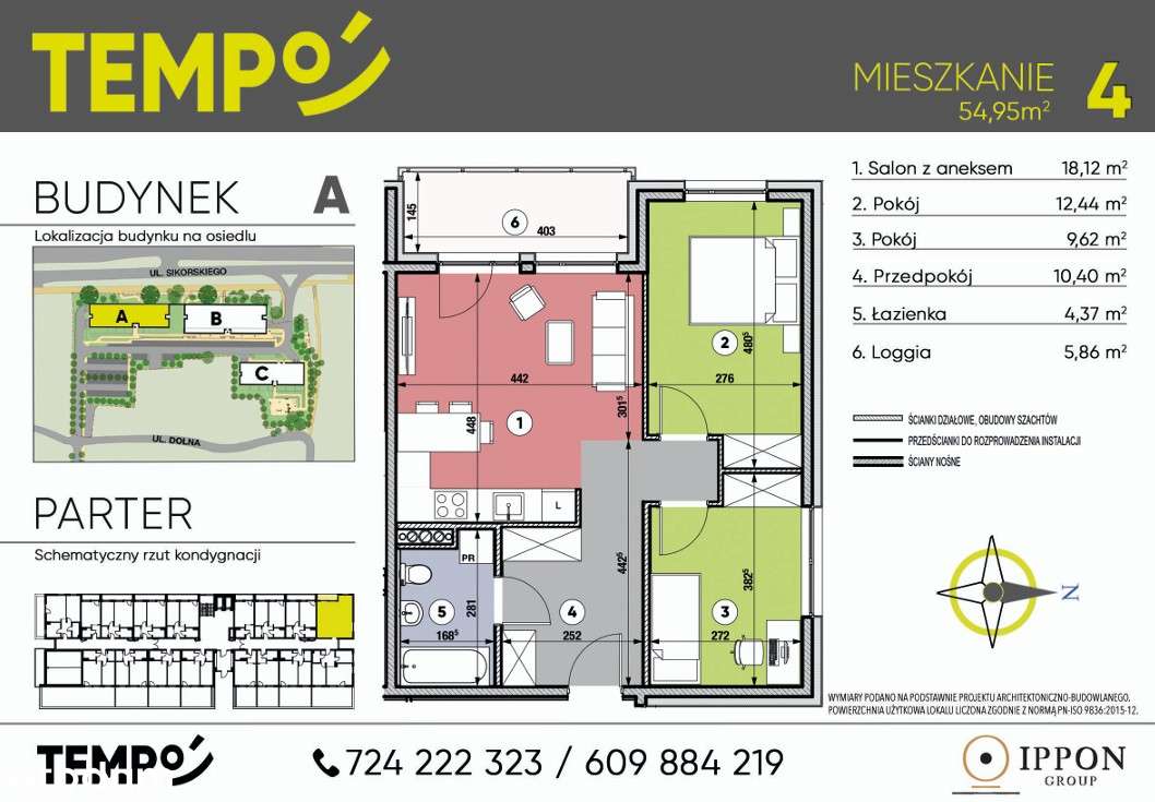 Osiedle TEMPO | 3 pokoje | A4 | loggia | garaż podziemny | smart home - Pełny obrazek: 3/13