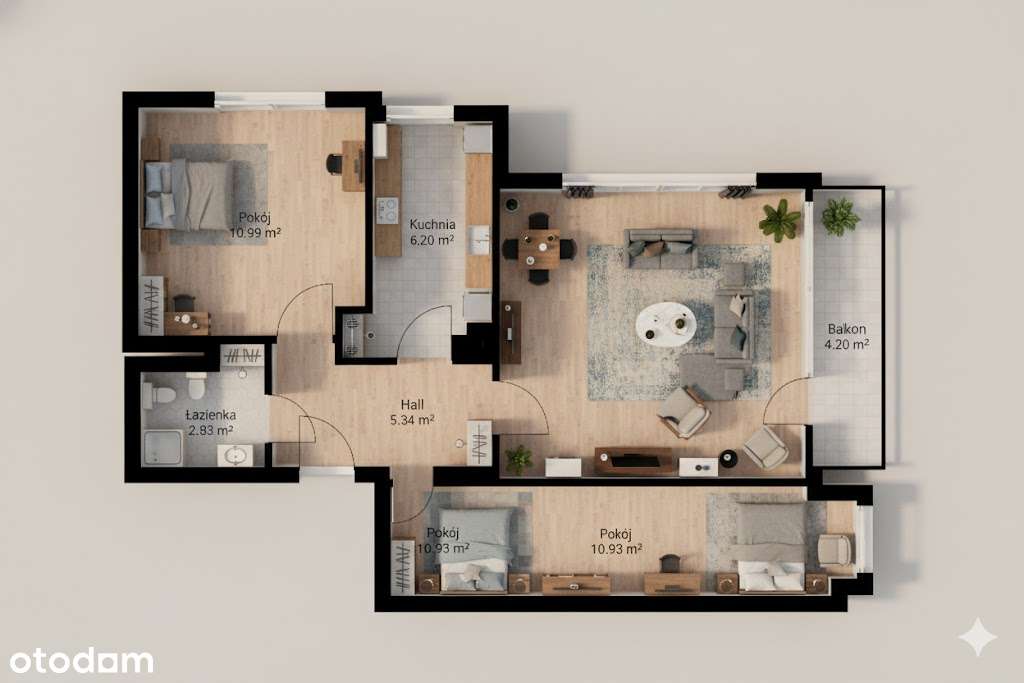 Bemowo / 58 m2 / 3-pokoje / Metro / Lazurowa - Połczyńska / Piwnica - Pełny obrazek: 3/20