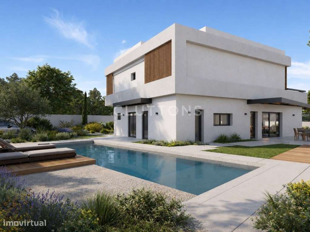 Moradia T4+1 contemporânea com piscina e jardim em Birre, Cascais-1